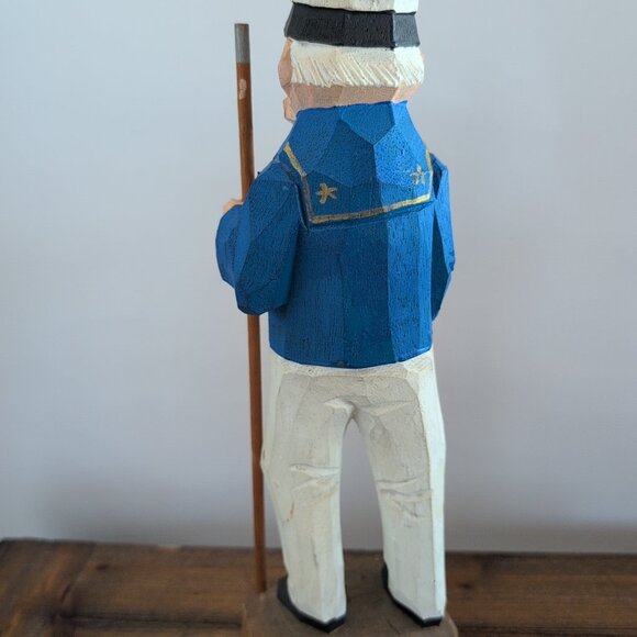 Wooden Hand Carved Old World Sailer  11.5" Tall - Picture 3 of 6